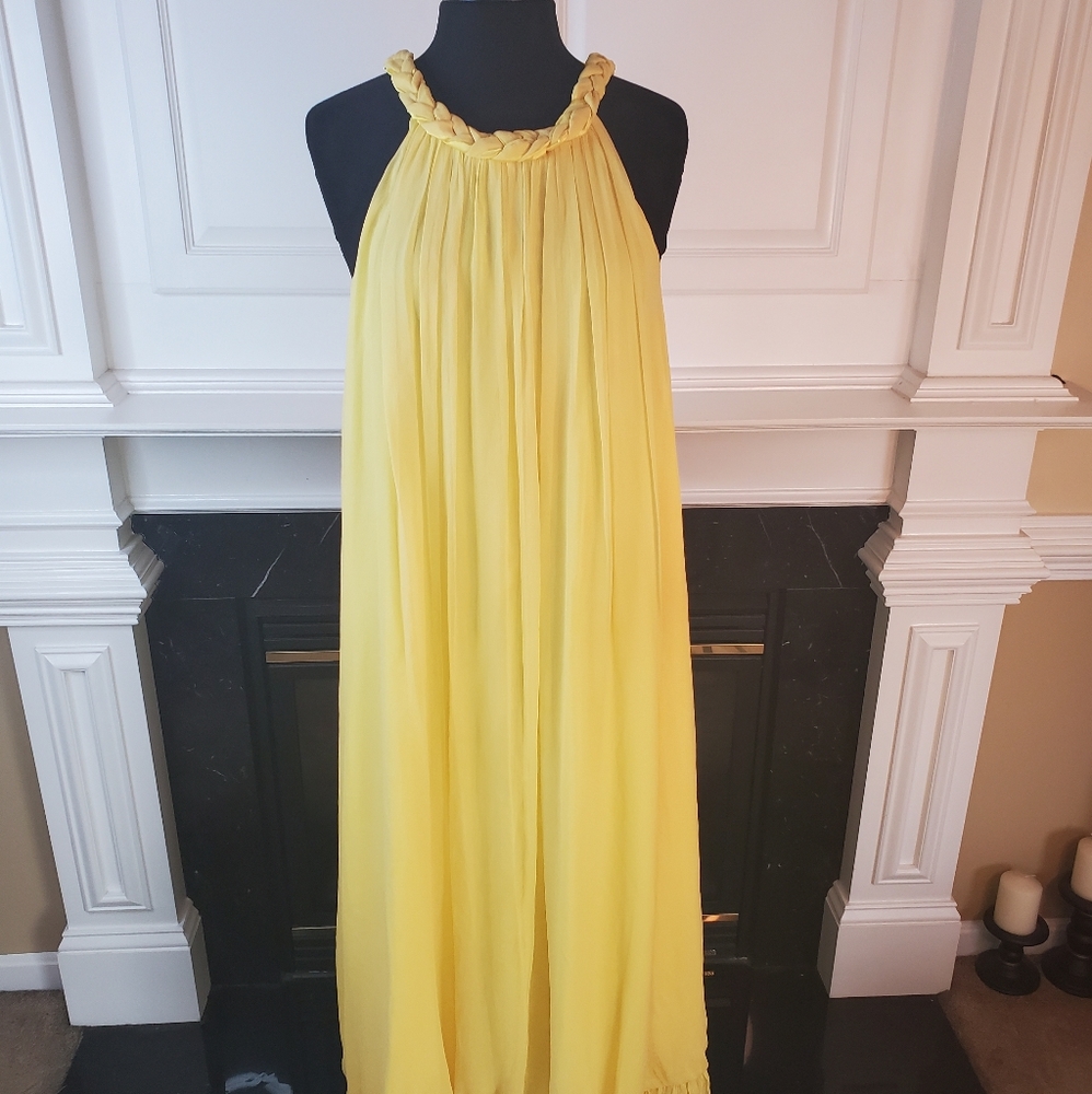 HALTER YELLOW MAXI DRESS